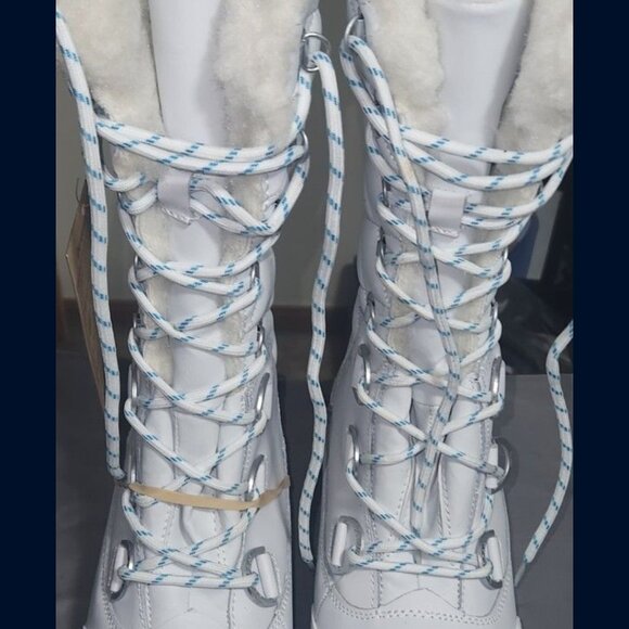 White Tall Winter Boots - Picture 1 of 7
